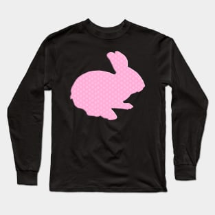 Cute Pink Polka Dot Bunny Rabbit Long Sleeve T-Shirt